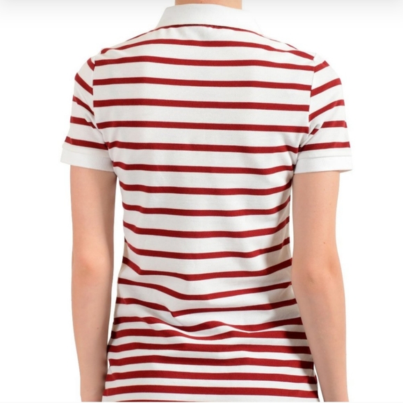 BURBERRY WOMEN'S STRIPED SHORT SLEEVE POLO BLOUSE TOP US XS IT 38 - Picture 3 of 6